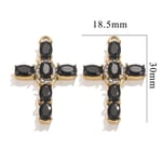 Black / 1 Piece Classic Retro Style Cross Shape Stainless Steel  Gold Color Women's Pendant Picture4